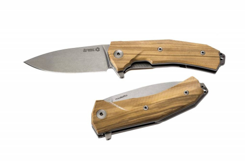 Складной нож Lion Steel KUR UL Olive Wood Flipper фото 8